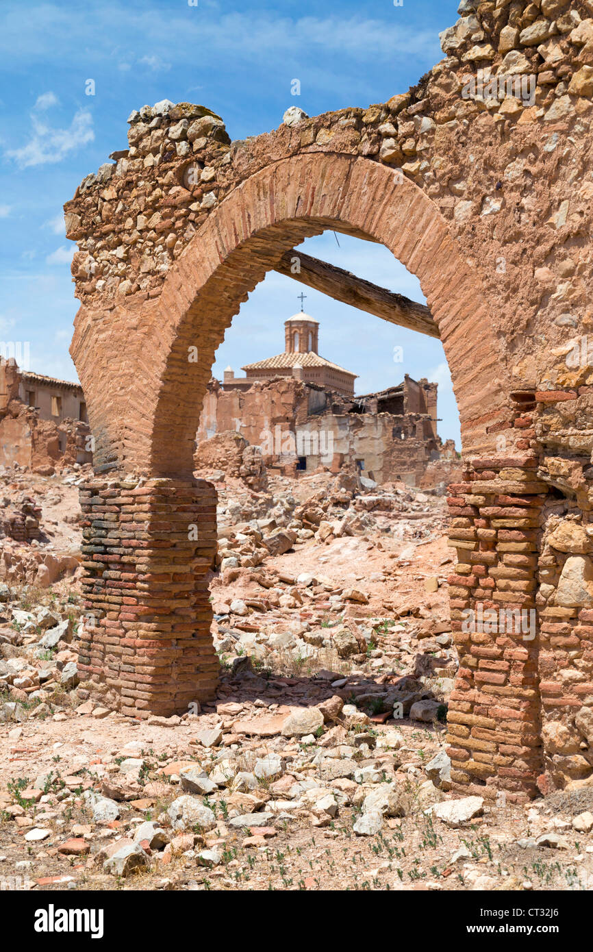 Belchite; Zaragoza; Spain; civil war ruins Stock Photo