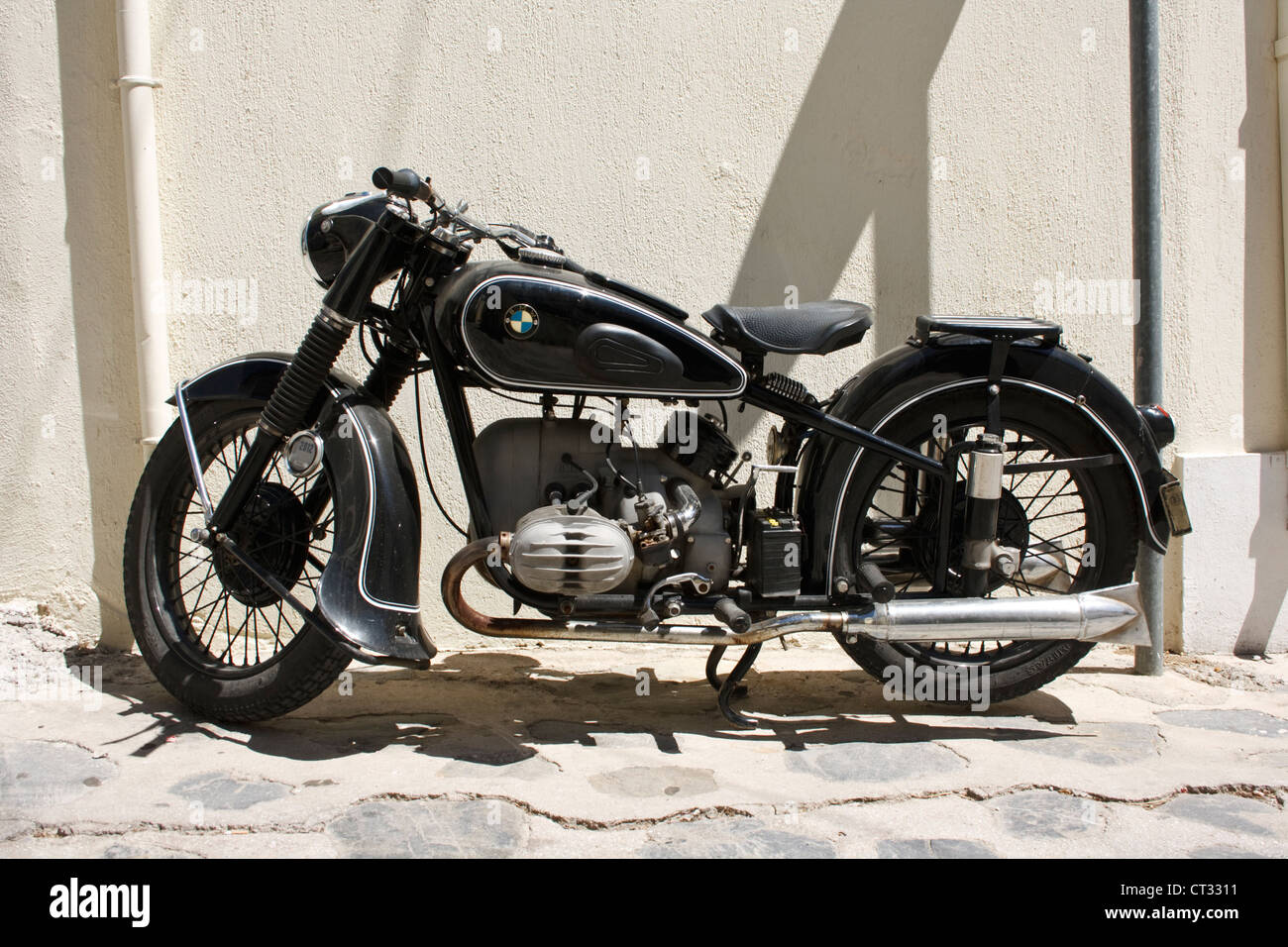 Vintage BMW motorcycle in Skopelos town on the Island of Skopelos, Greece  Stock Photo - Alamy