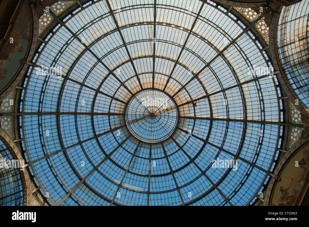 Glass dome of 'Galleria Vittorio Emanuele', Milan, Italy. Stock Photo