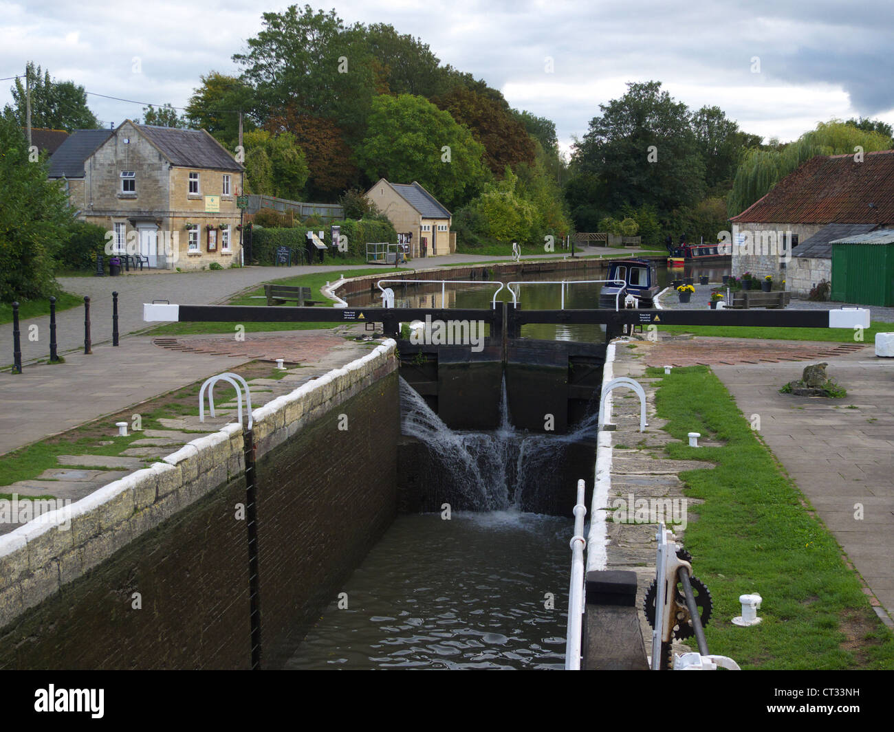 Lock on canal at Bradford on Avon, England Stock Photo