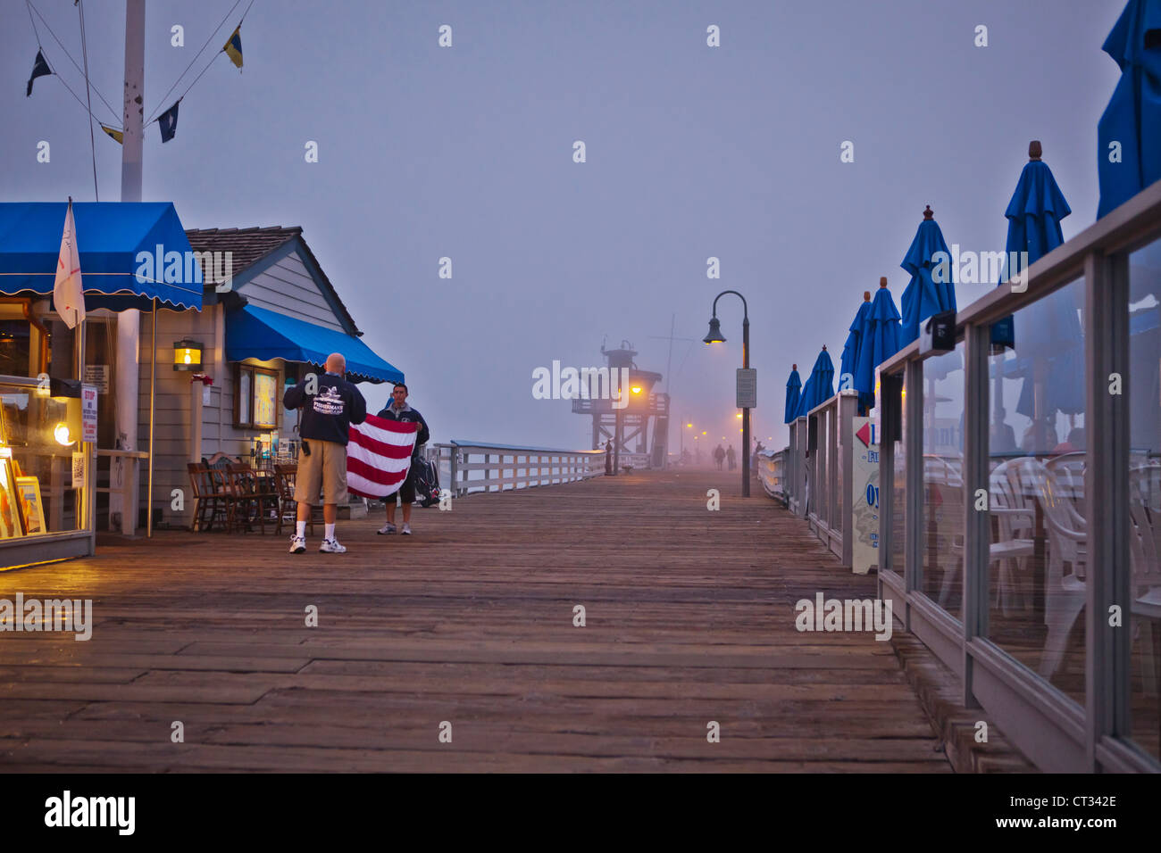 Pier At Dusk, San Clemente Beach, San Clemente, California, USA Stock Photo