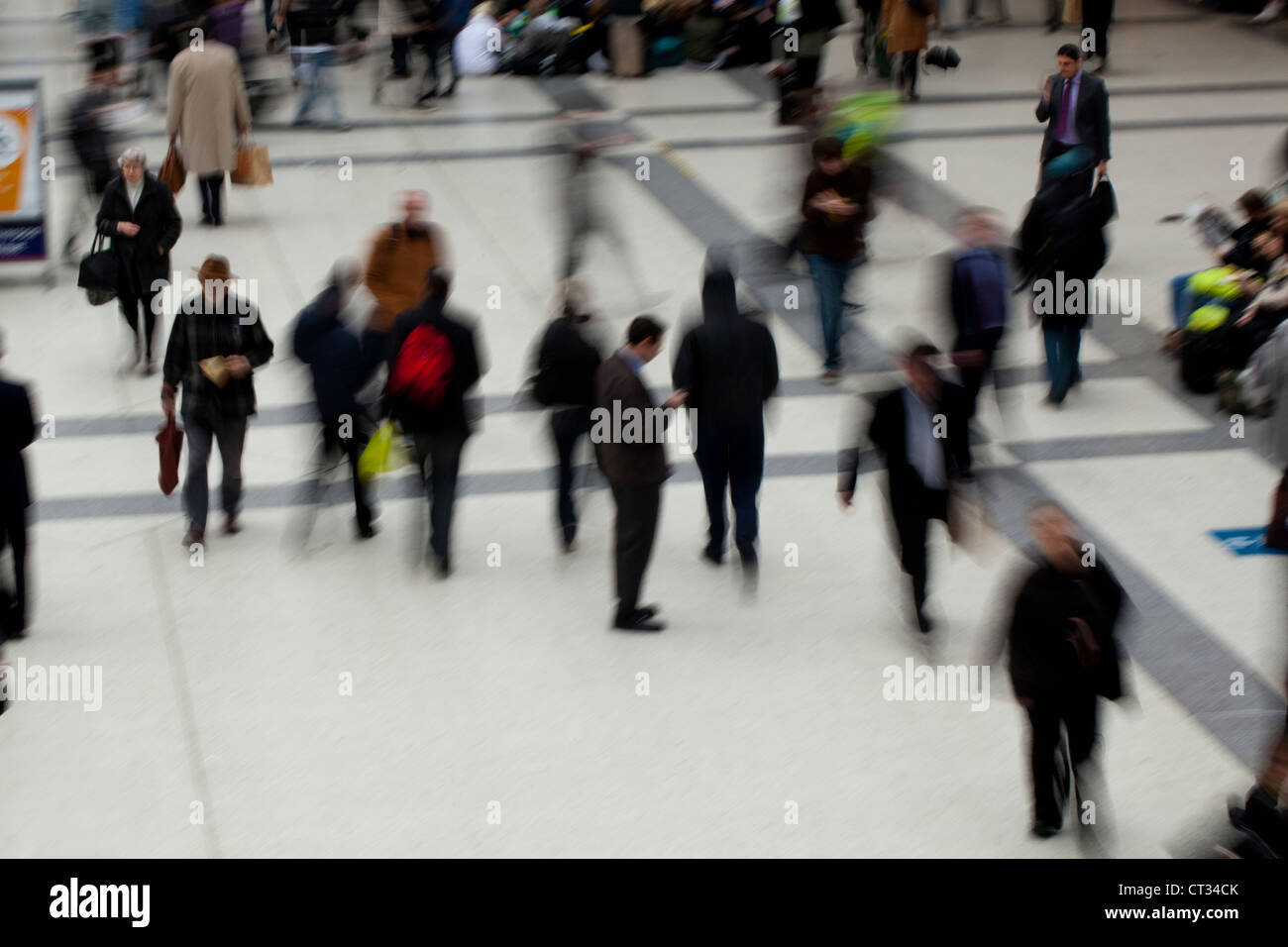 People. Arrival, departure concourse. Liverpool Street Rail Station. London. England. Stock Photo