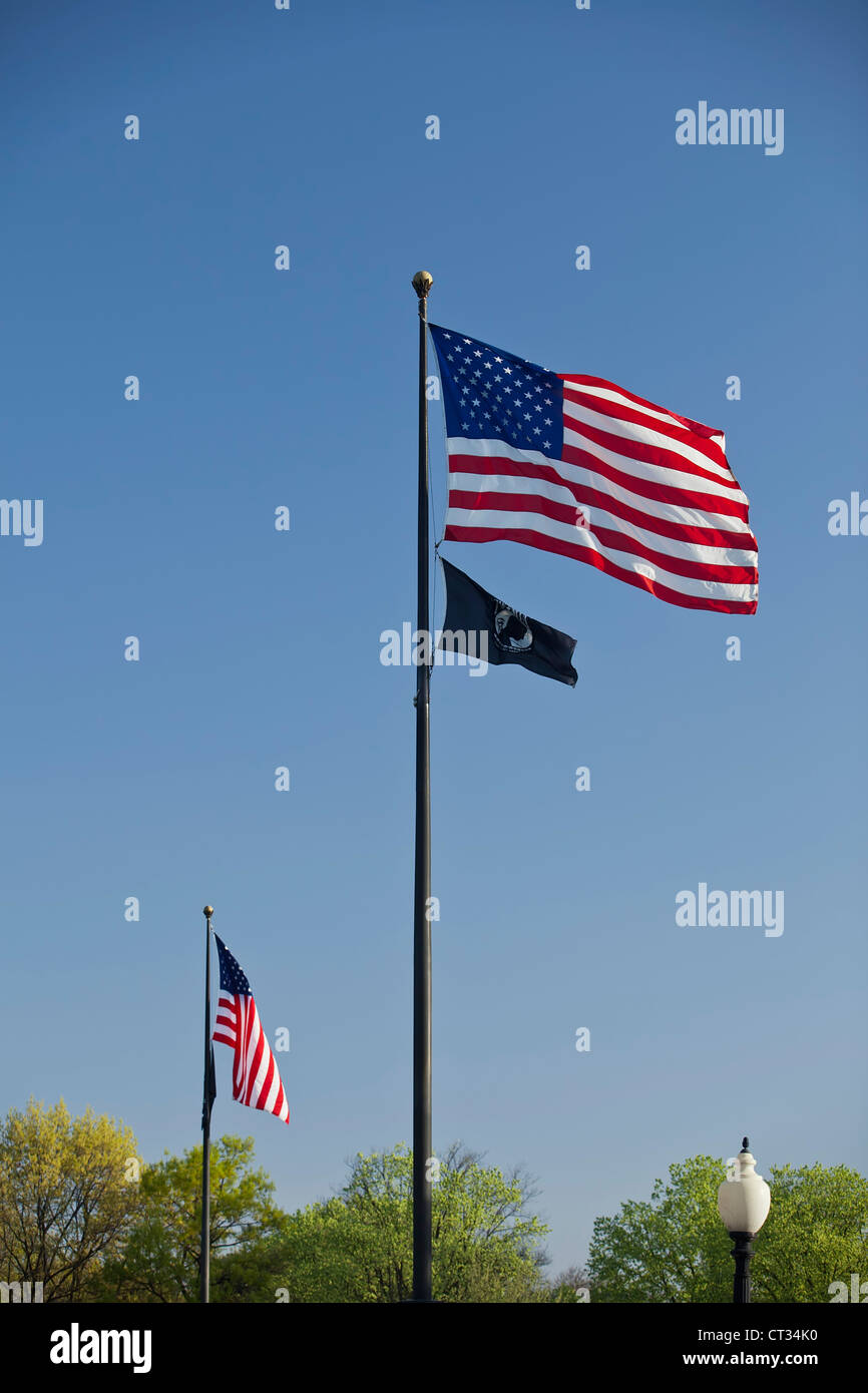 US flag at World War II Monument Stock Photo