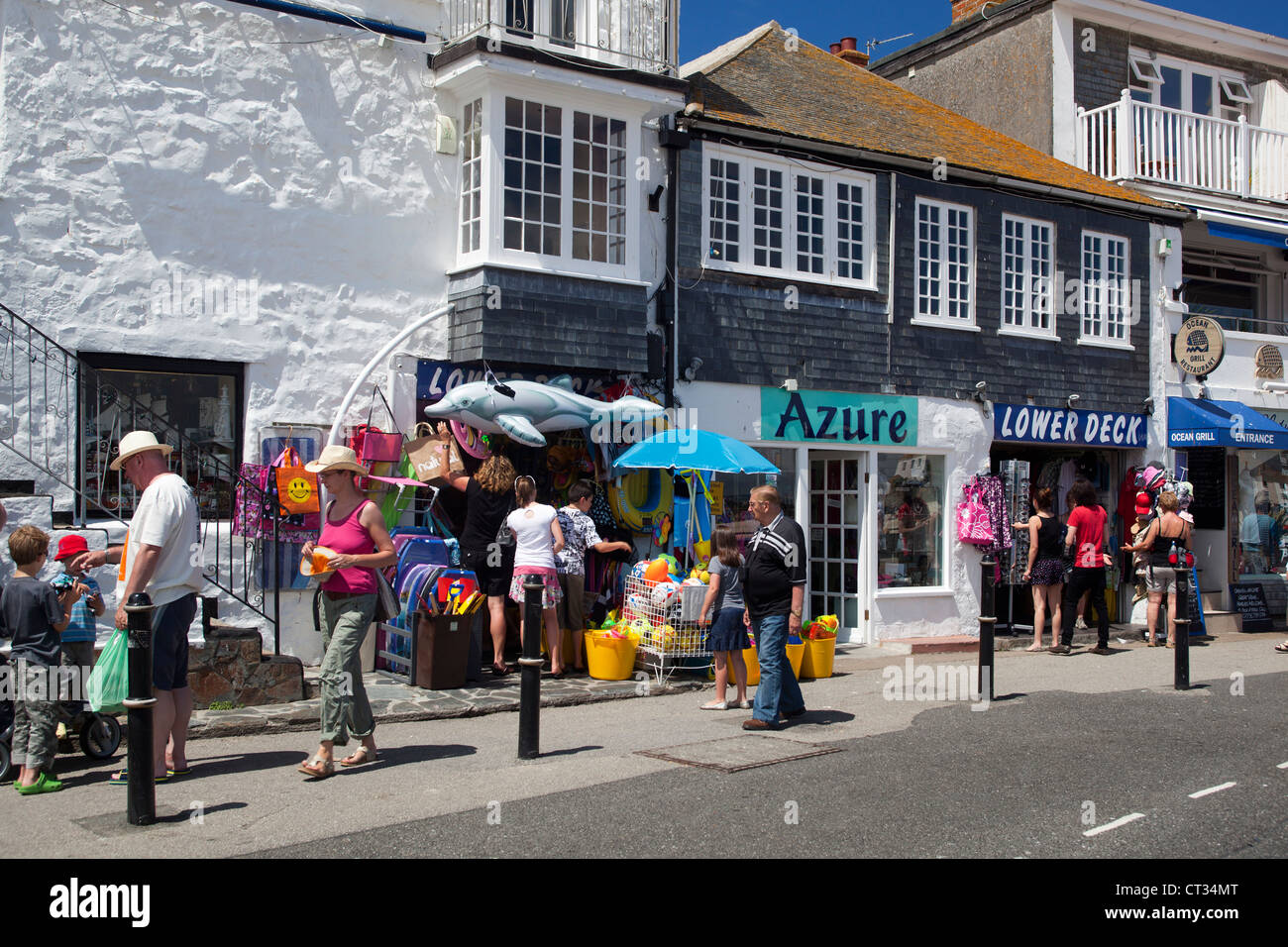 Wharf Road Shops St Ives Stock Photo Alamy