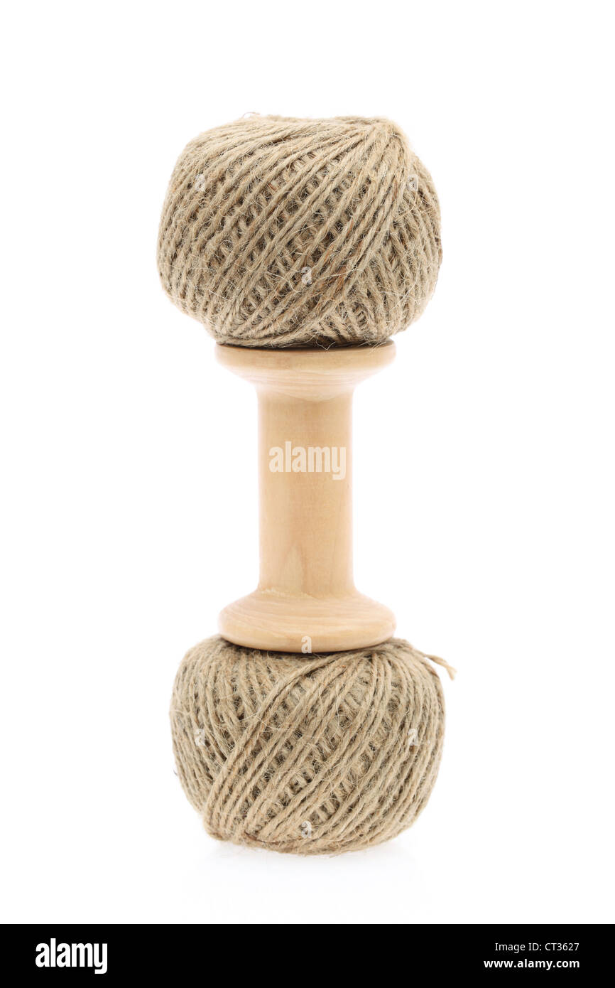 Spool of thread. Twine. Threads in a skein. Hard threads. Twine for work.  Threads for working moments Stock Photo - Alamy