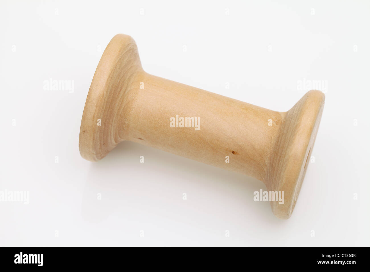 Empty wooden spool Stock Photo