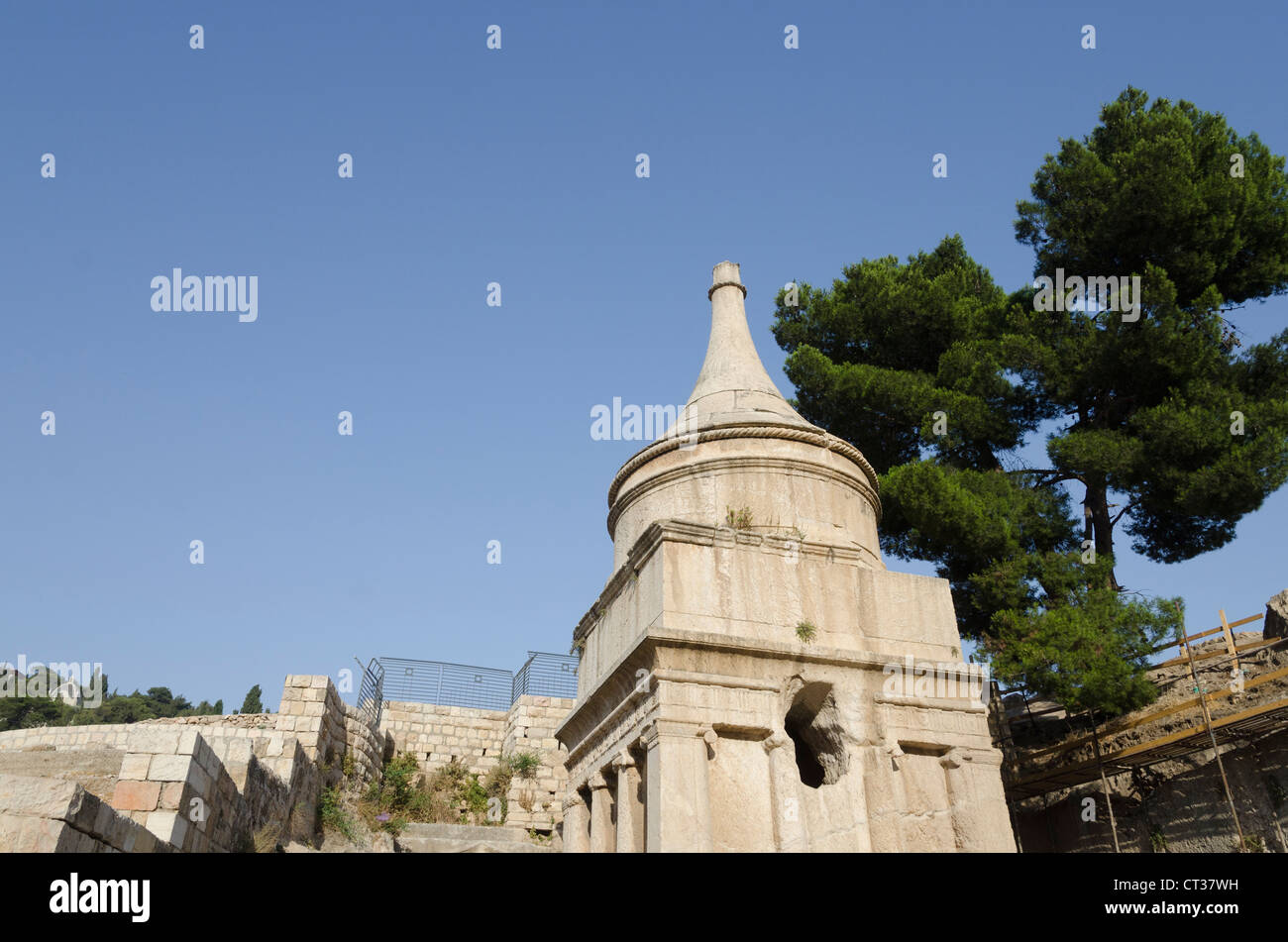 View of the top of the Tomb of Absalon in Kidron Valley.Jerusalem. Israel Stock Photo