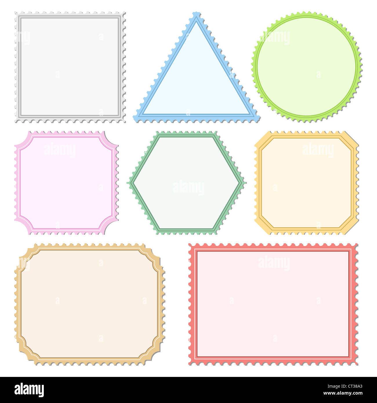 Color Postage Stamps Stock Photo Alamy