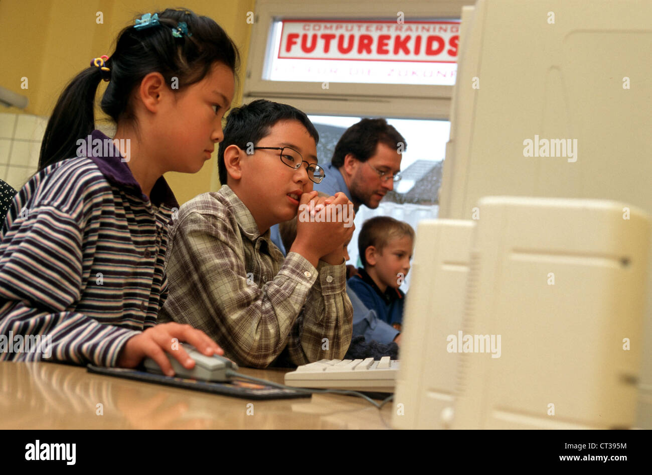 Future Kids, Computer Training for Children Stock Photo