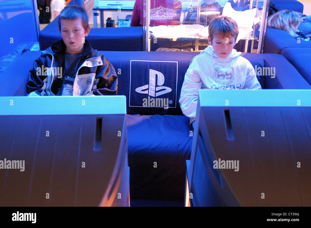 Stuttgart, children play on a Playstation Stock Photo