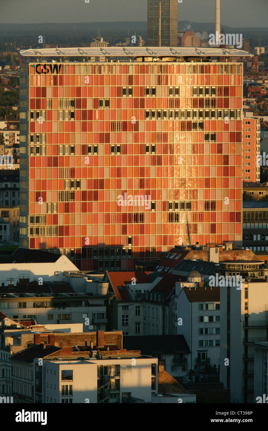 Berlin, GSW Headquarters in the evening light Stock Photo