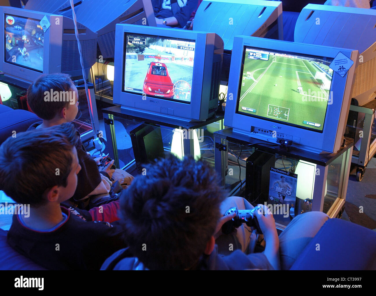 Stuttgart, children play on a Playstation Stock Photo