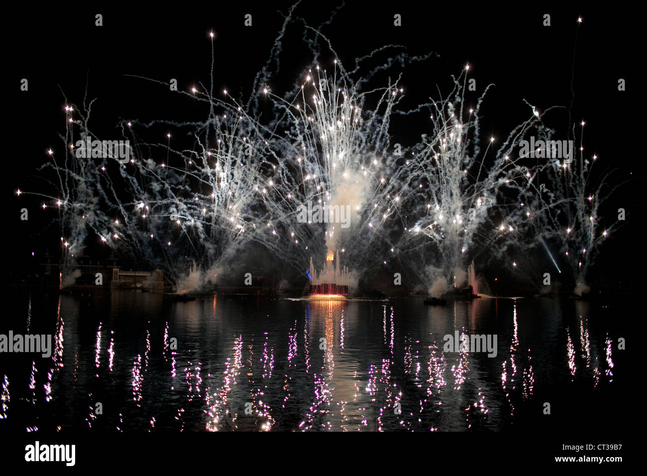 Fireworks show in Epcot Center, Orlando Stock Photo