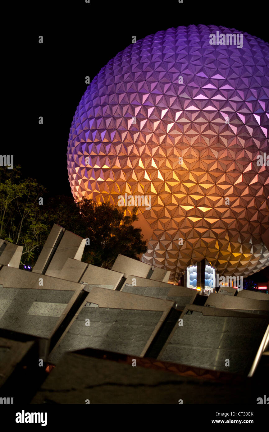 Spaceship Earth Ball in Epcot Center, Orlando Stock Photo - Alamy