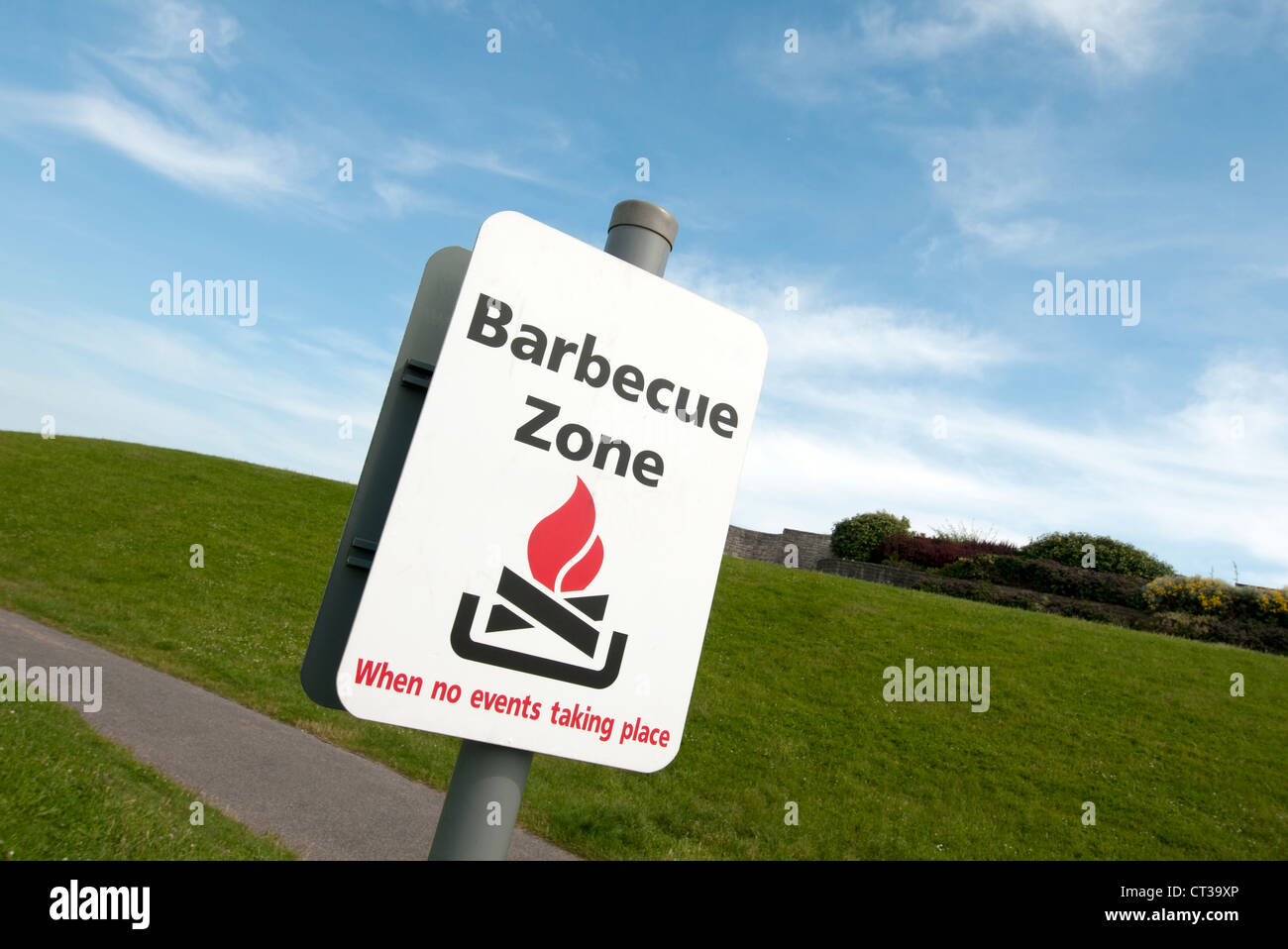 barbecue zone sign Stock Photo