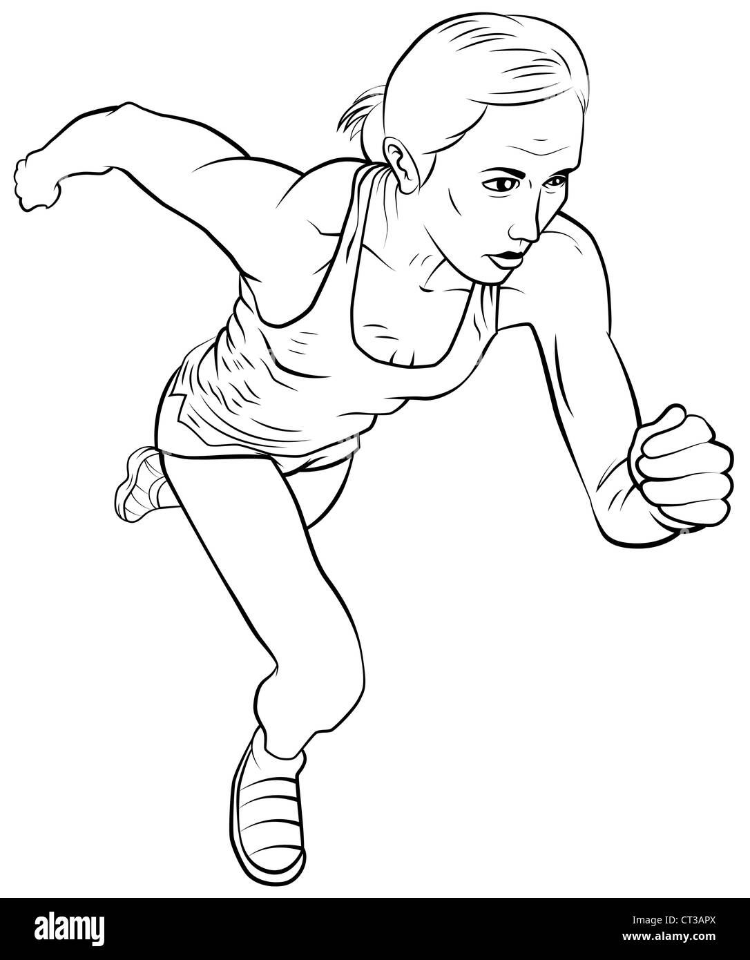 Running girl. The isolated vector graphic Stock Photo Alamy
