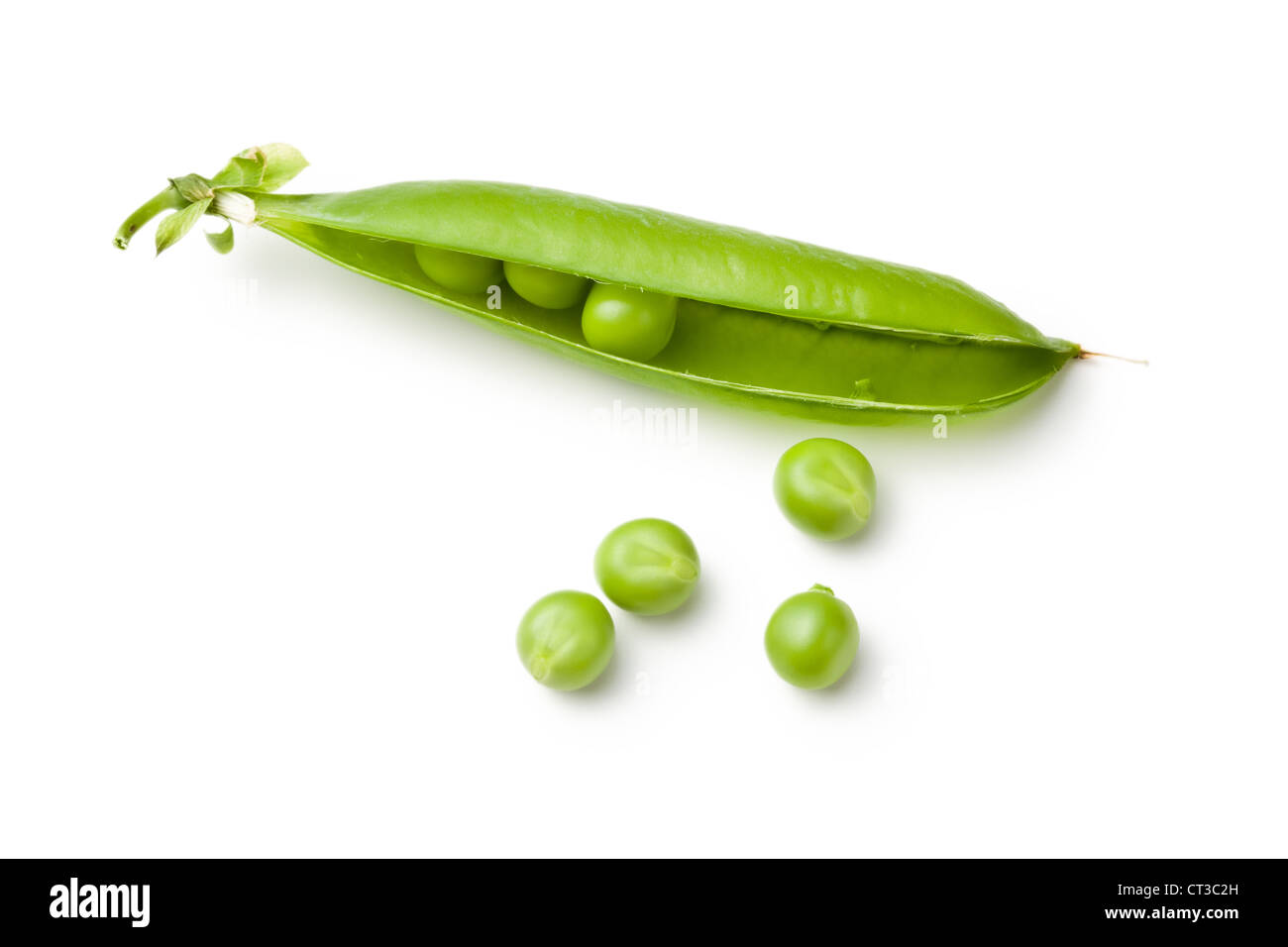 fresh green peas on white background Stock Photo