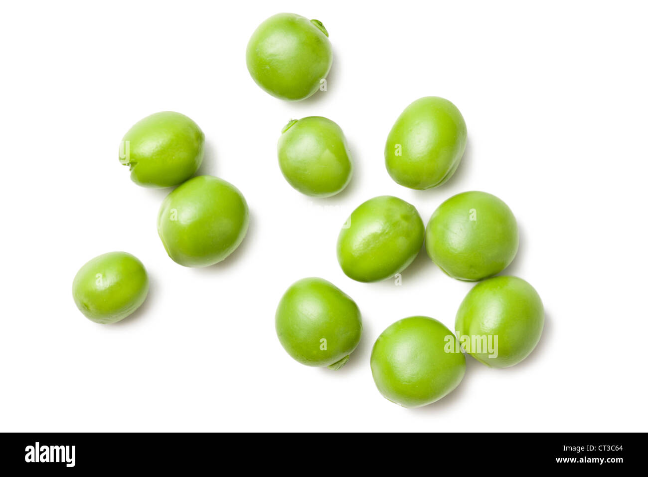 fresh green peas on white background Stock Photo