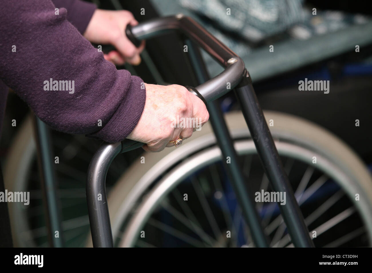 WALKER FOR HANDICAPPED PERSON Stock Photo