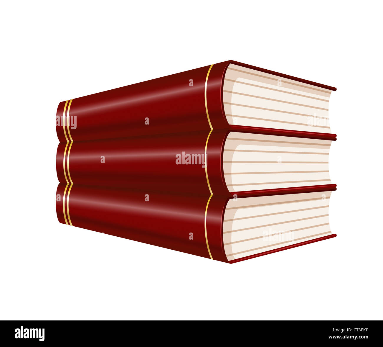 Stack of red books isolated on white background Stock Photo Alamy