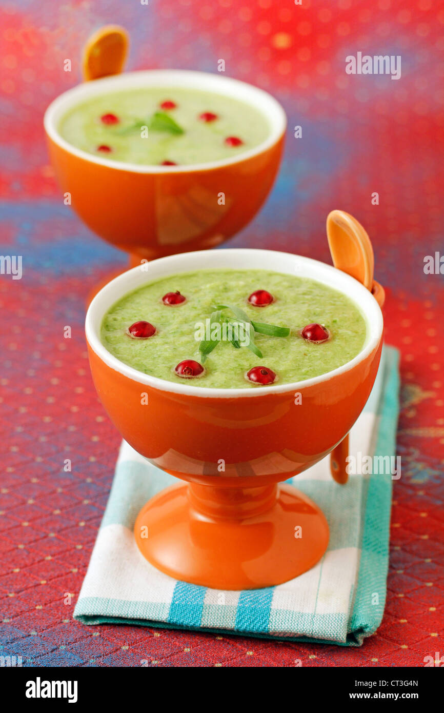 Melon gazpacho with tarragon. Recipe available Stock Photo Alamy