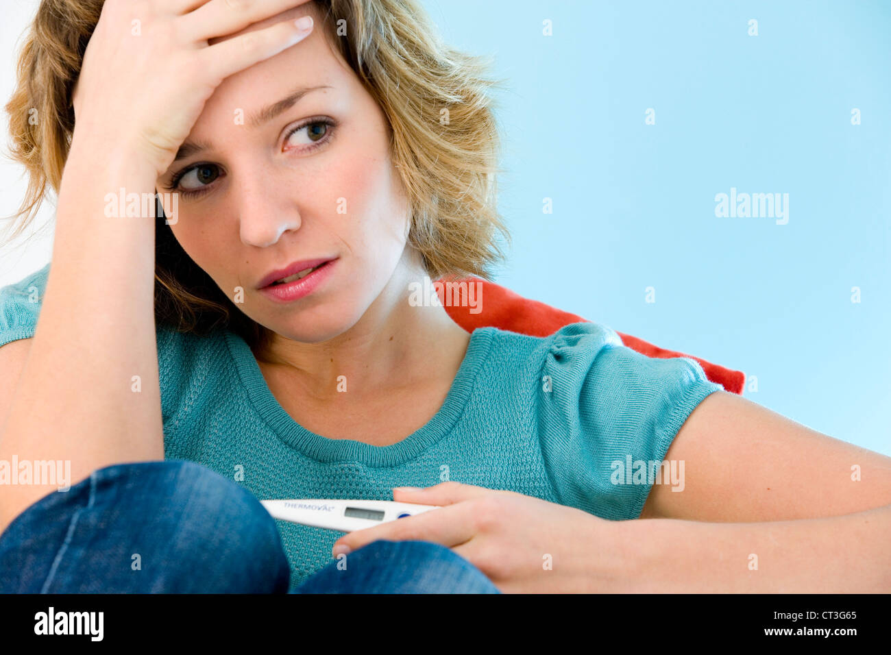 WOMAN WITH FEVER Stock Photo Alamy