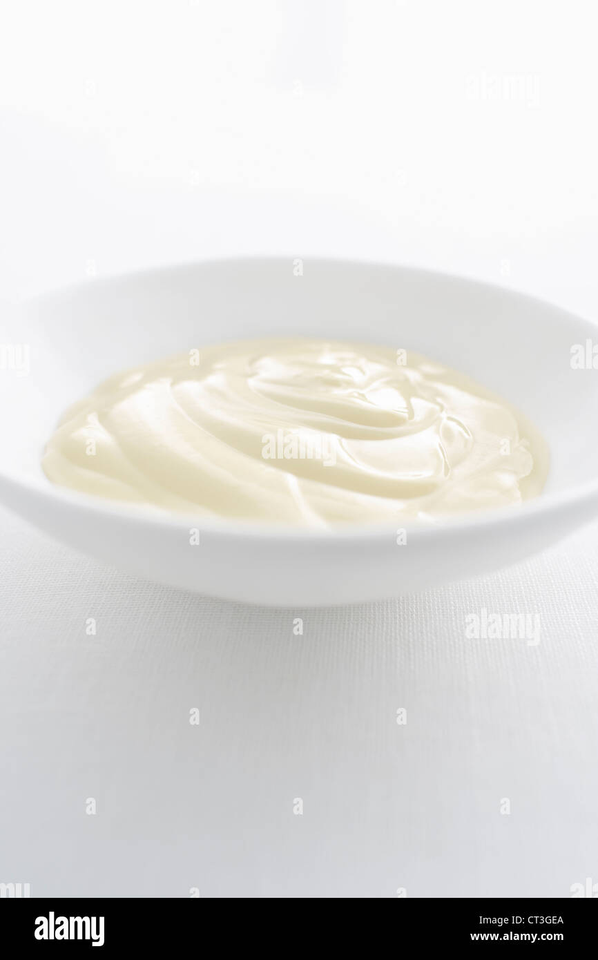 Bowl of whipped cream Stock Photo Alamy