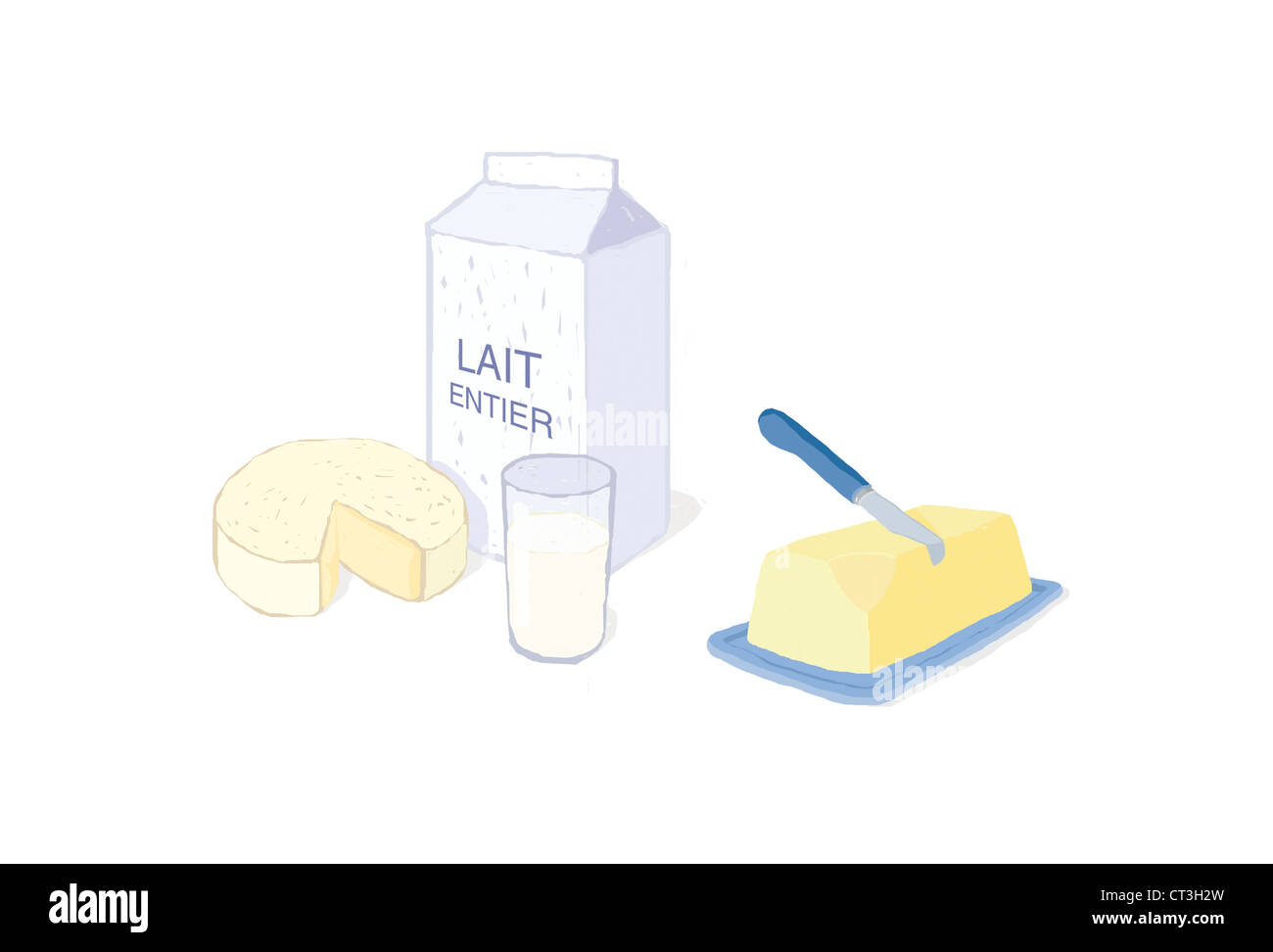 DAIRY PRODUCT, DRAWING Stock Photo Alamy