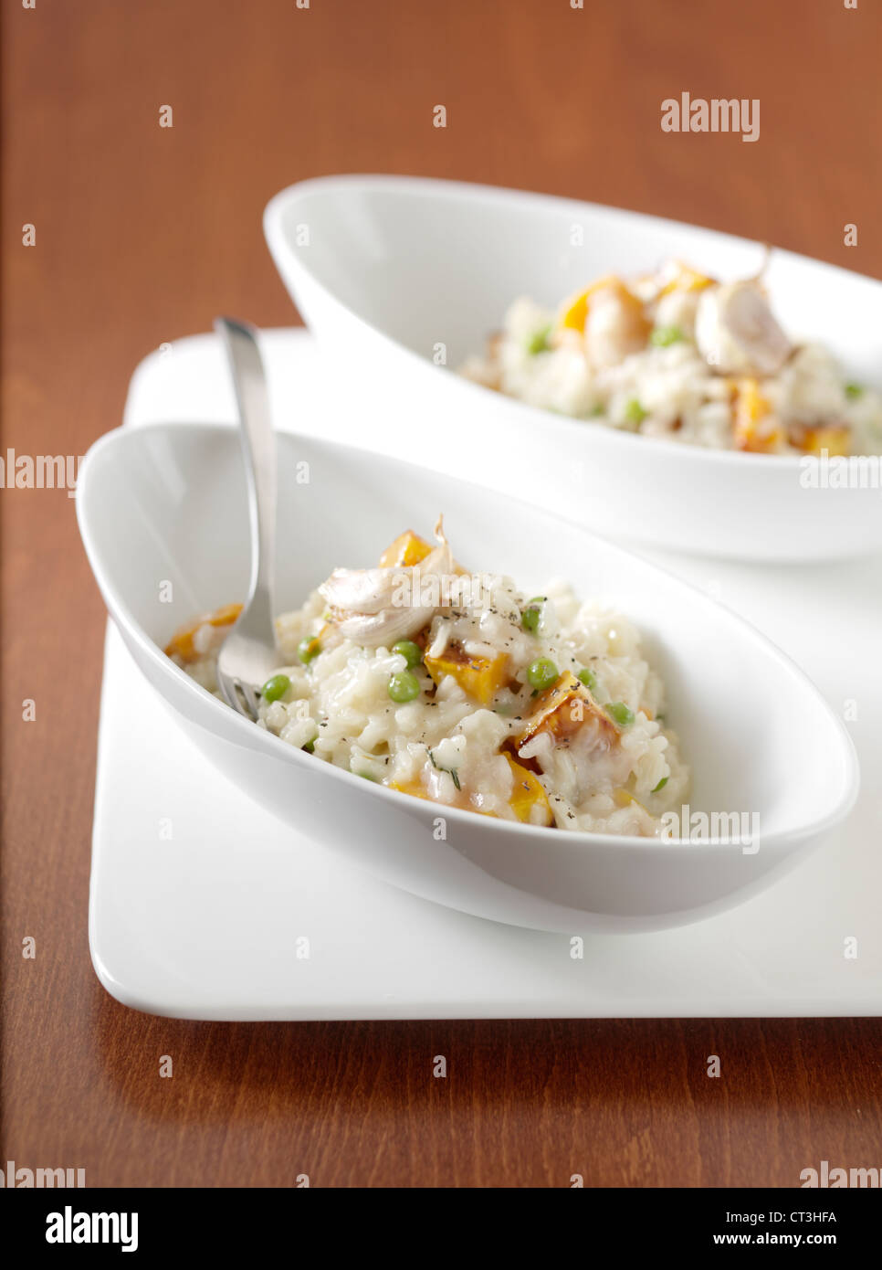 Close up of bowls of risotto Stock Photo