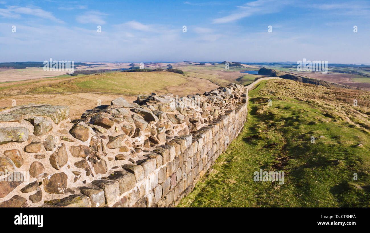 Hadrians Wall a roman wall near Steel Rigg Once Brewed Northumberland ...