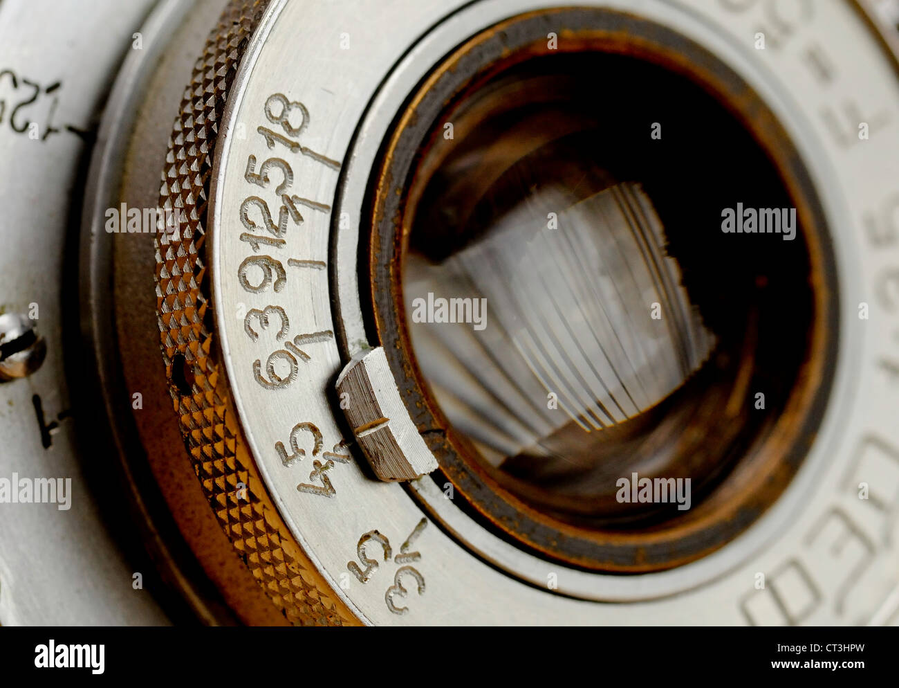 Russian camera 35MM rangefinder Industar 10 lens Stock Photo