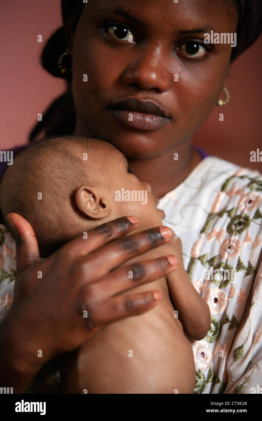AFRICAN WOMAN & CHILD Stock Photo