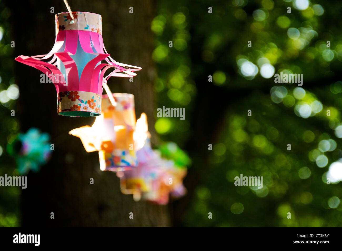 Japanese Festoon, used for a summer festival (Matsuri Stock Photo Alamy