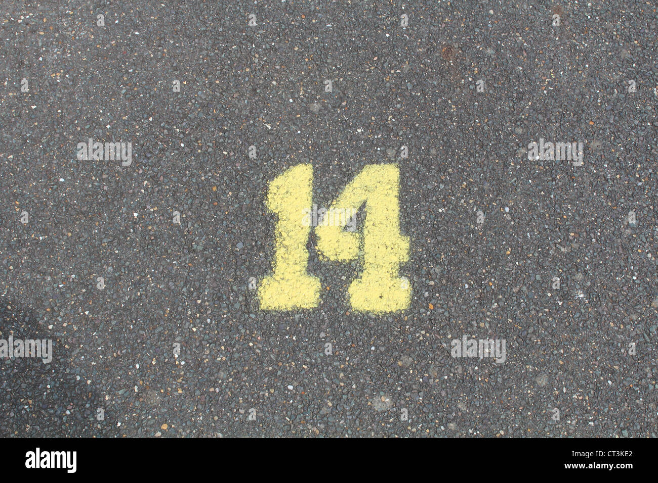 A graffiti image of the number 14 Stock Photo - Alamy