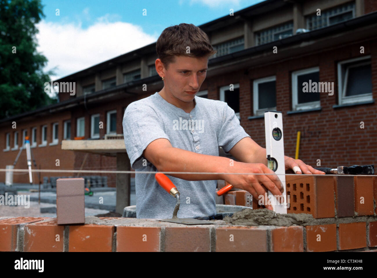 Dorsten, masons working under a job creation measure Stock Photo Alamy
