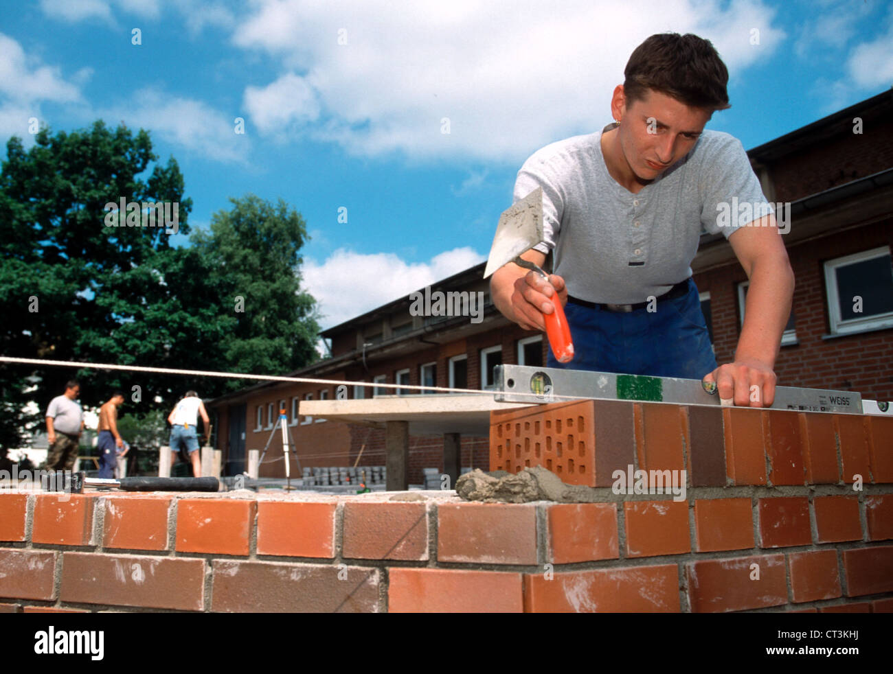 Dorsten, masons working under a job creation measure Stock Photo Alamy