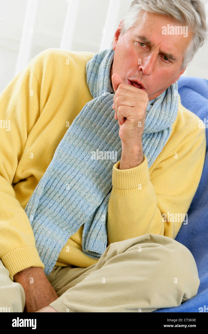 ELDERLY PERSON COUGHING Stock Photo Alamy