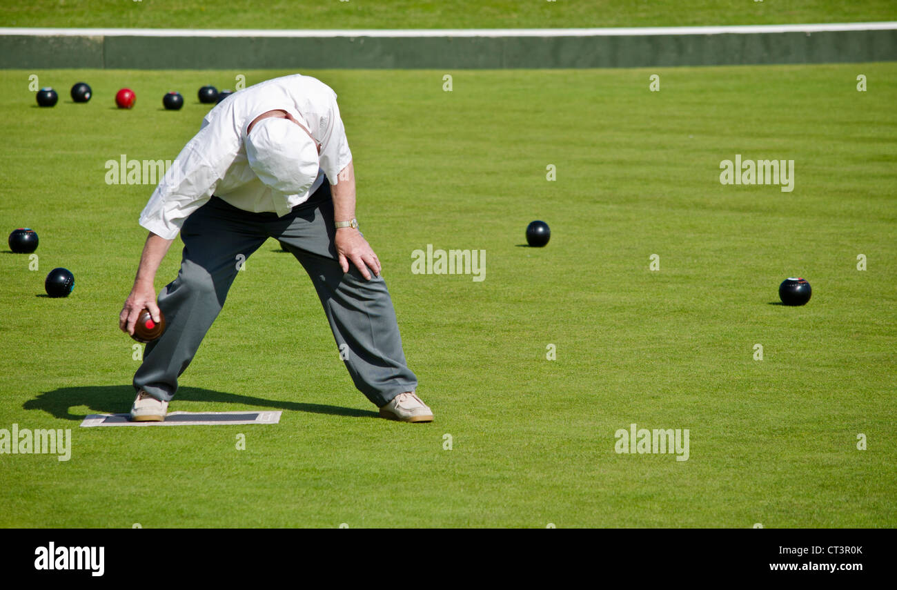 Man about to  bowl Stock Photo