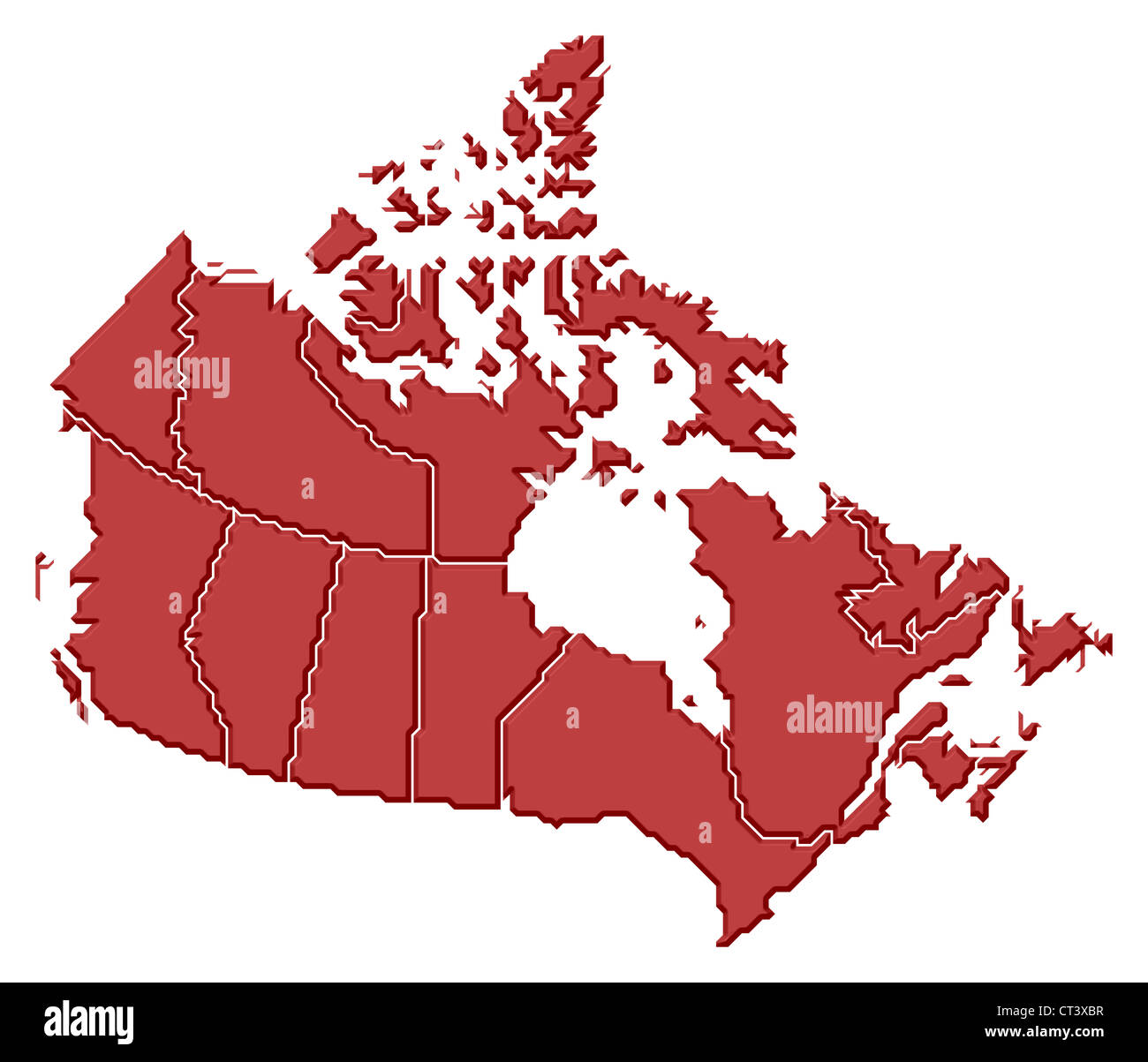 Political map of Canada with the several provinces Stock Photo - Alamy
