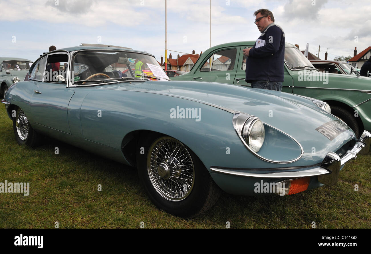 E Type Jaguar at Classic car show Stock Photo