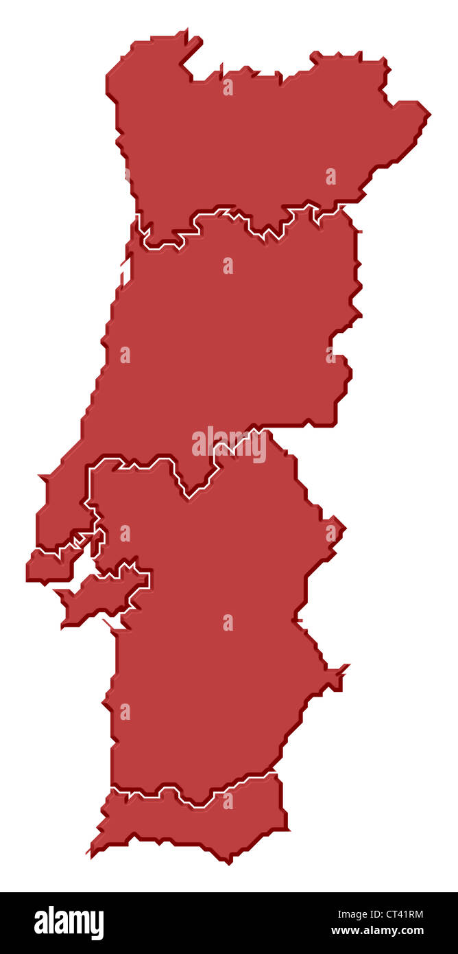 Political Map Of Portugal With The Several Regions Stock Photo Alamy Political Map Of Portugal With The Several Regions CT41RM 