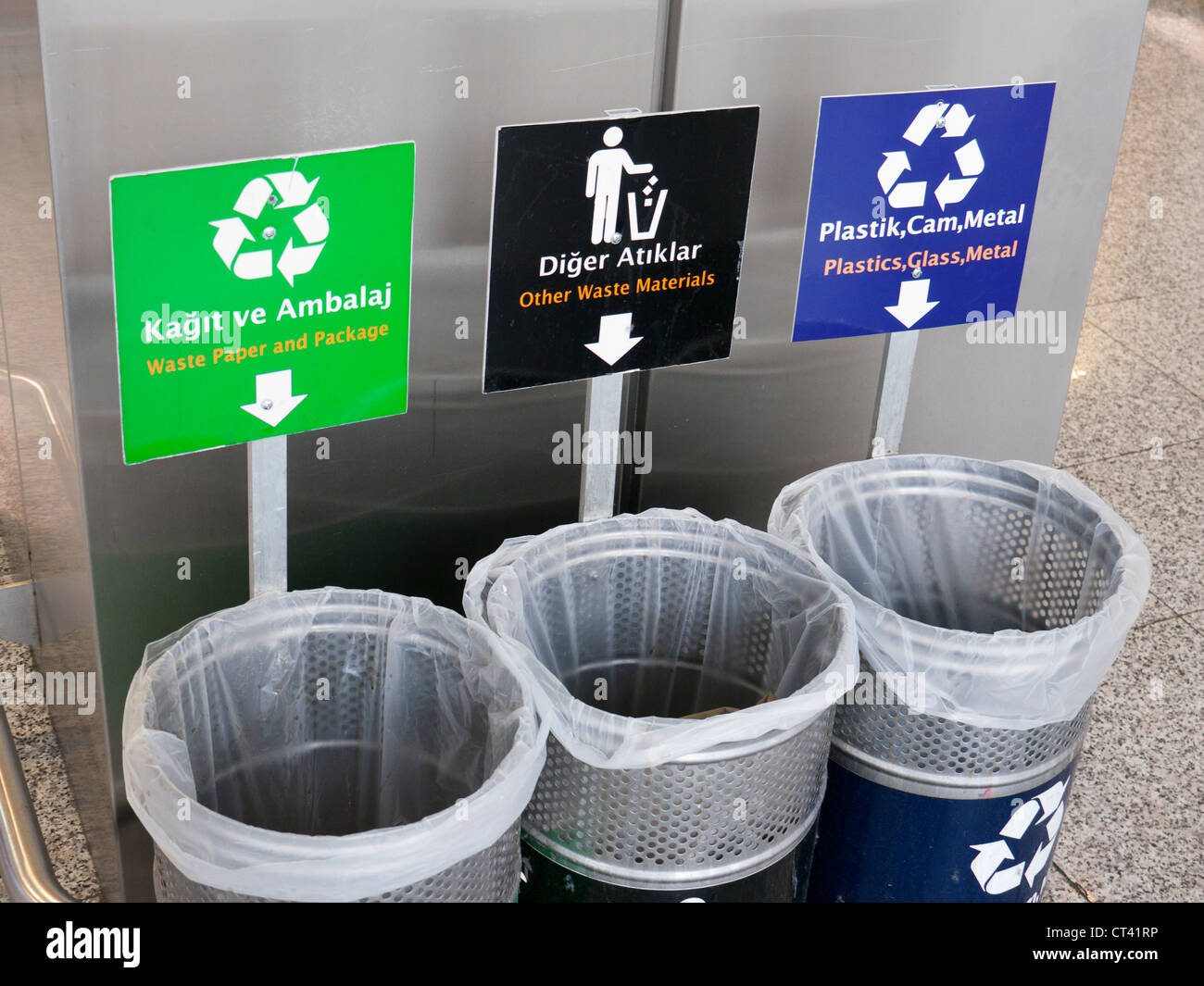 Recycling bins in Turkey Stock Photo Alamy