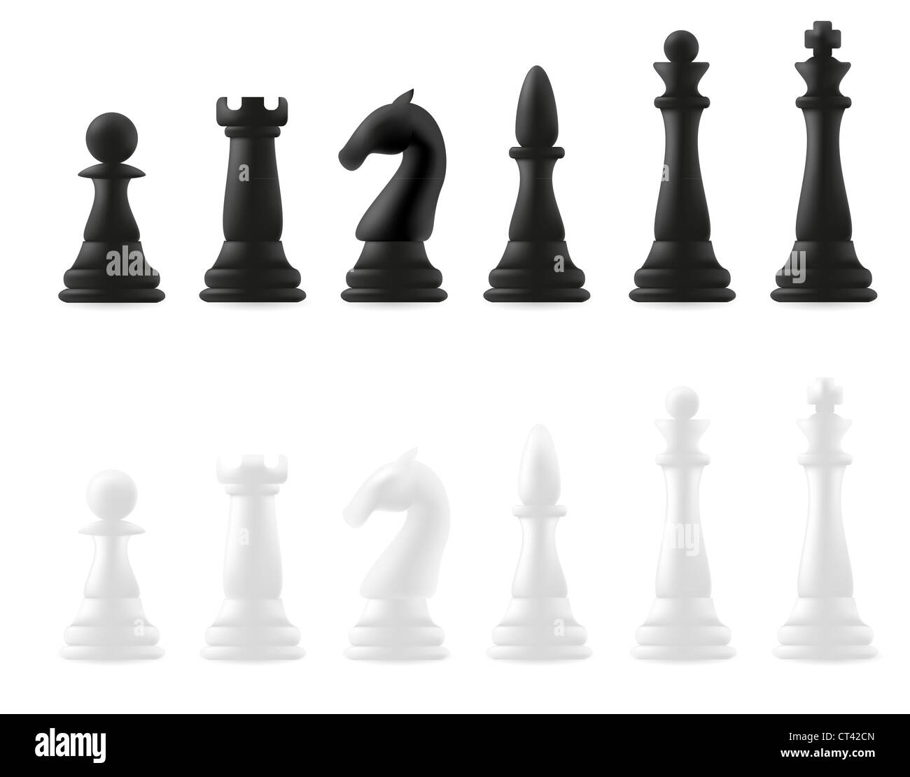 chess pieces illustration isolated on white background Stock Photo