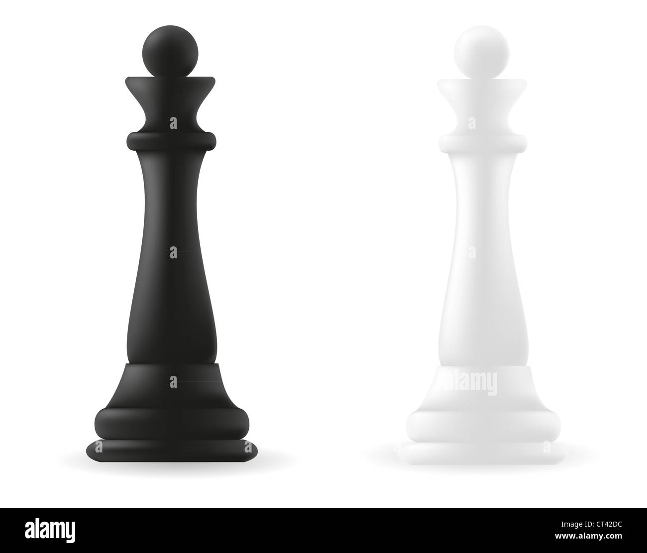 queen chess piece black and white illustration Stock Photo