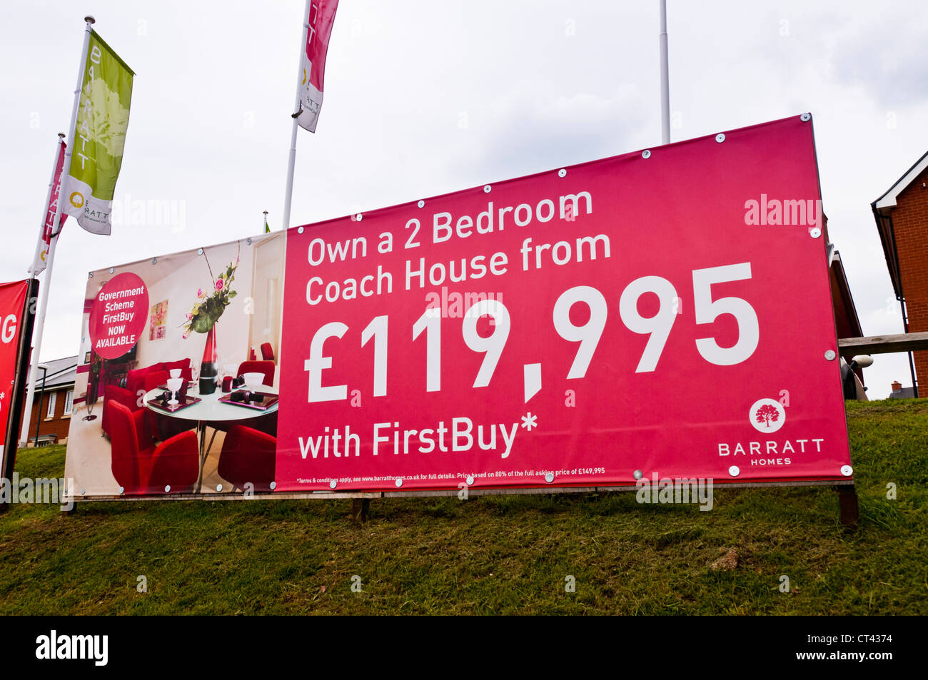 Billboard advertising newly built houses, Stroud, Gloucestershire, UK