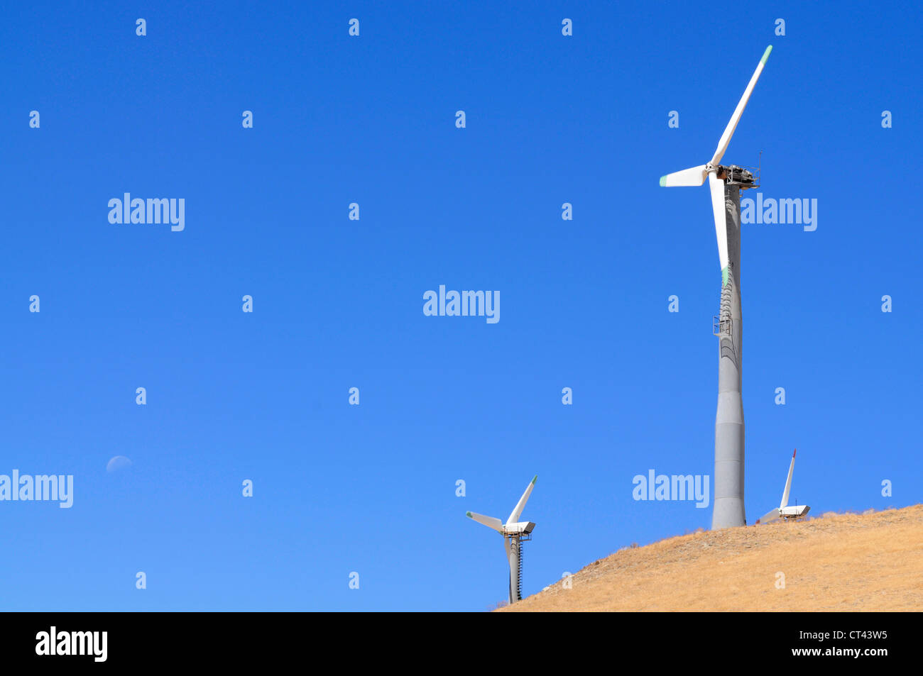 Alternate energy power source wind generator farm in California Stock Photo