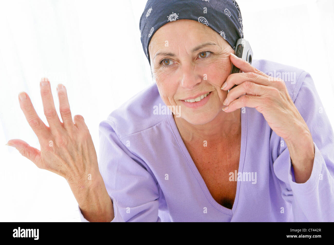 Elderly Person On The Phone Stock Photo - Alamy