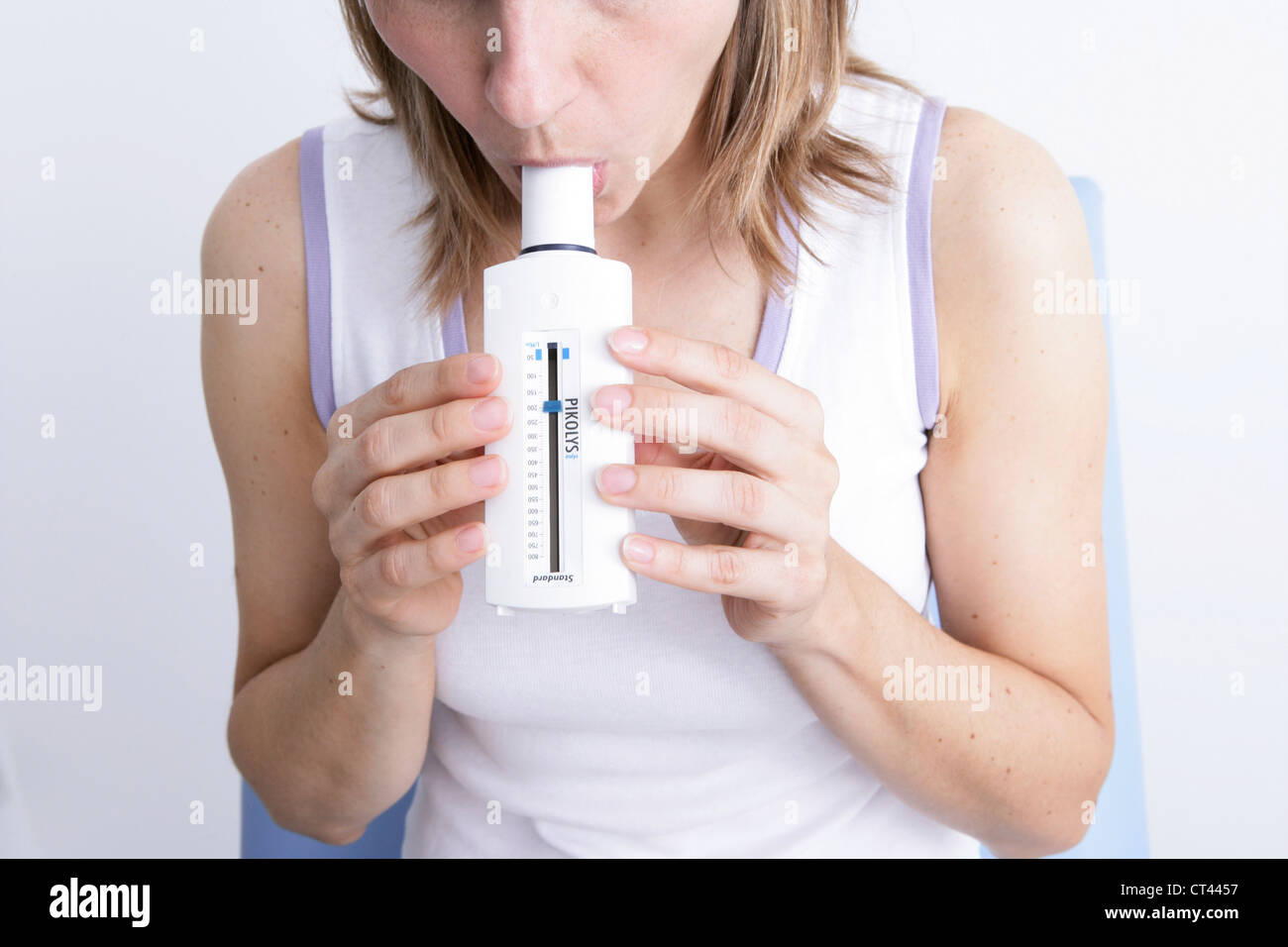 BREATHING, SPIROMETRY IN A WOMAN Stock Photo Alamy