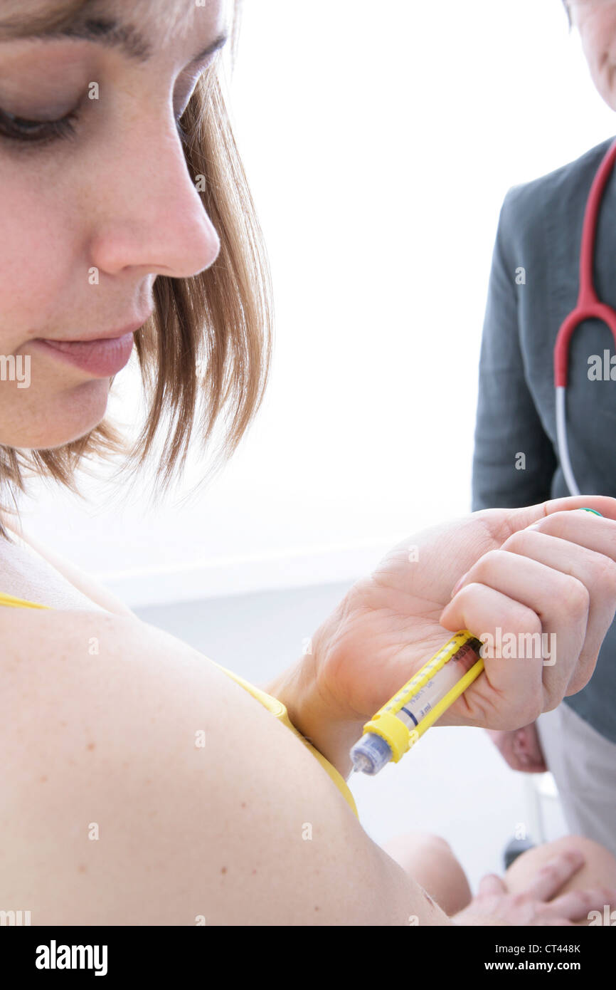 WOMAN CONSULTING FOR DIABETES Stock Photo