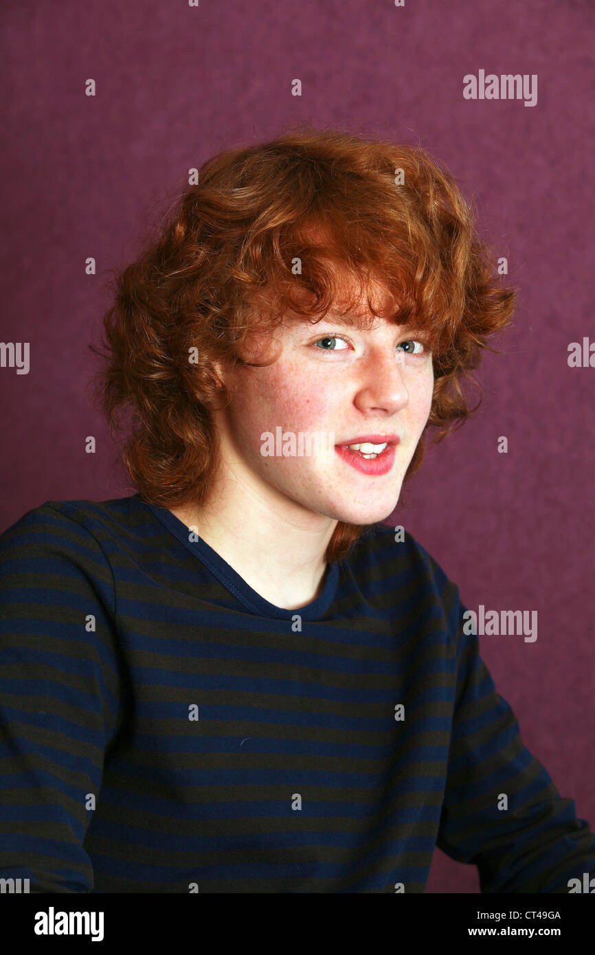 PORTRAIT OF ADOLESCENT BOY Stock Photo